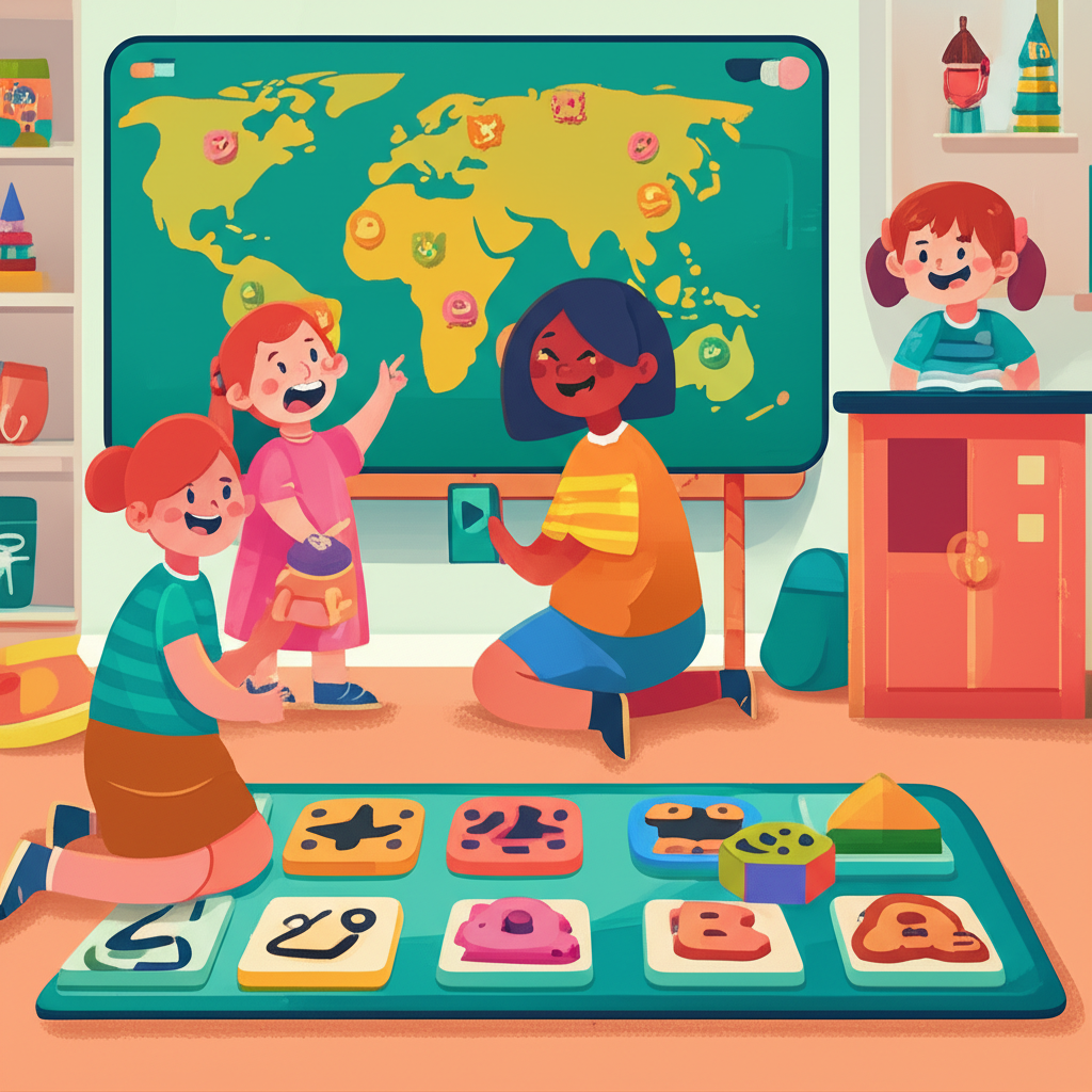Kids playing educational games